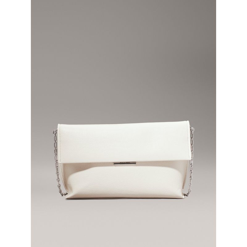 CALVIN KLEIN - Bolso blanco de hombro granulado Calvin Klein