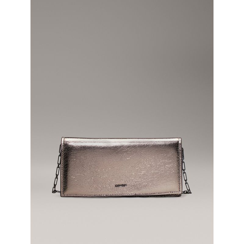 CALVIN KLEIN - Mini gris bolso cruzado metálico Calvin Klein