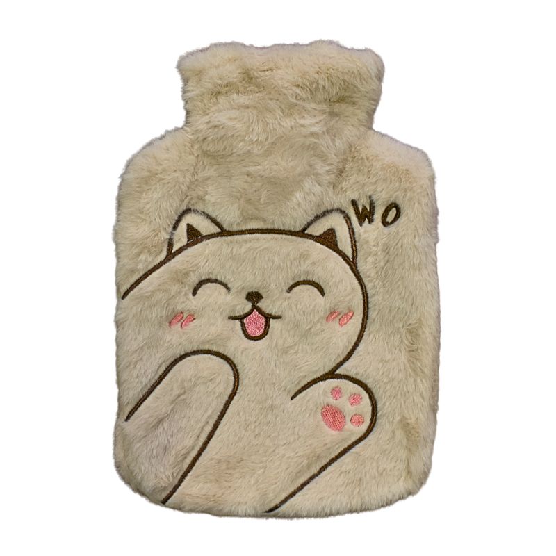 GENERICO - Bolsa Térmica Gatito Sonrisa Agua Caliente Peluche 1 Lt
