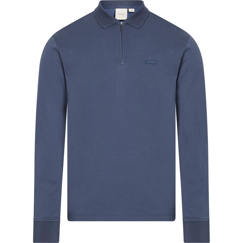CALVIN KLEIN - Polo Azul Manga Larga Con Cremallera Calvin Klein