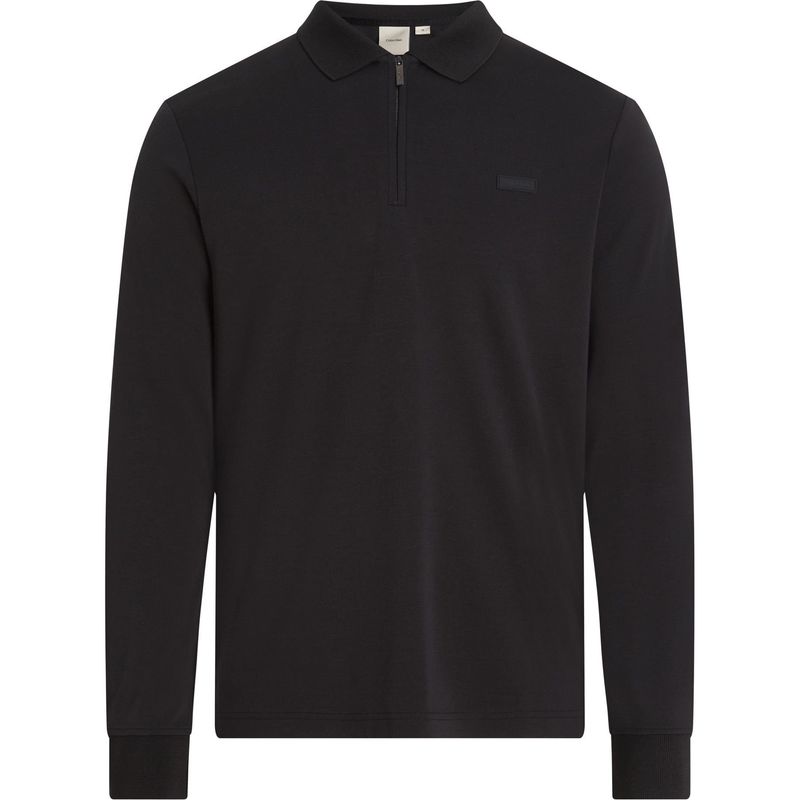 CALVIN KLEIN - Polo Negra Manga Larga Con Cremallera Calvin Klein