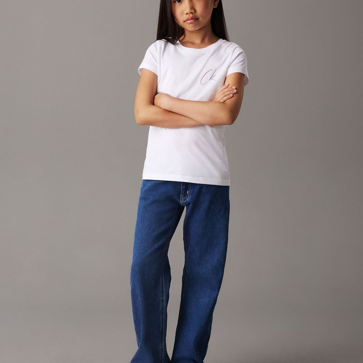 CALVIN KLEIN - Camiseta Niña Blanca Slim Con Logo Calvin Klein