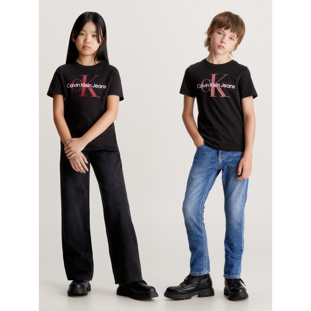 CALVIN KLEIN - Camiseta Niño Negra Unisex Con Logo Calvin Klein