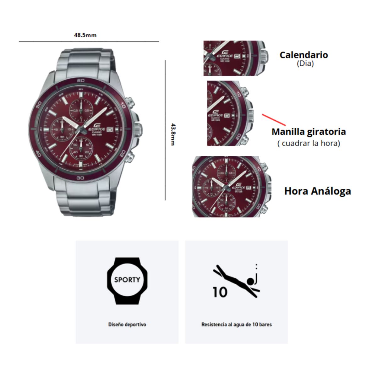 CASIO - Reloj Casio Edifice EFR-526D-5CV Caballero