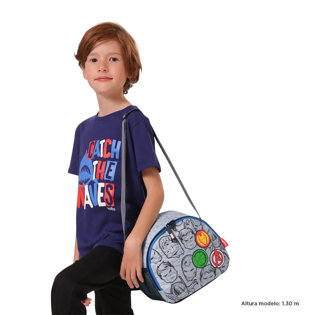 TOTTO - Lonchera con Aislamiento Térmico Super Avengers Gris