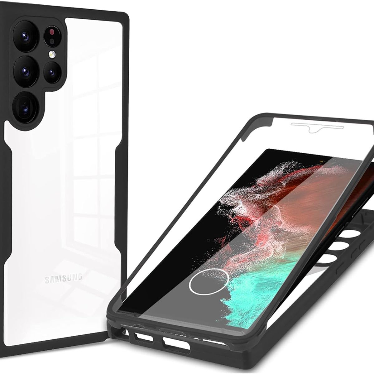 GENERICO - Estuche Protector Funda 2 En 1 Full 360 Para Samsung S25 Ultra Negro