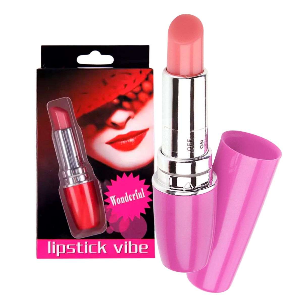 GENERICO - Consolador Bala Vibradora Lipstick Juguete Sexual Rosado