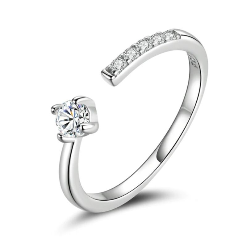 ALHAJAS - Anillo Argolla Ajustable Compromiso Boda Para Mujer En Plata 925