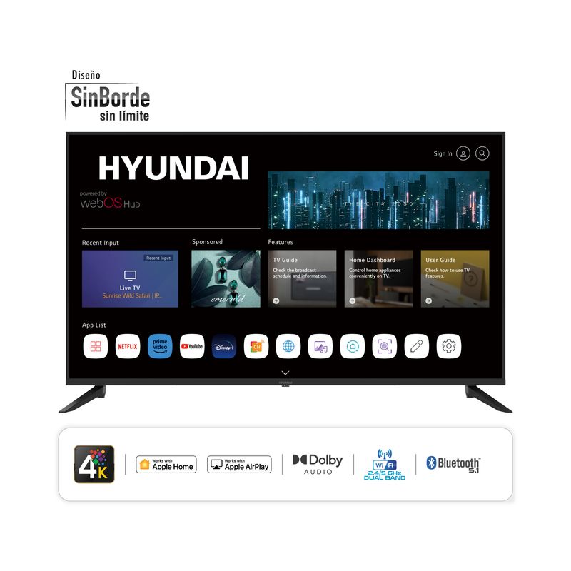 HYUNDAI - Televisor Hyundai 50 UHD WebOS