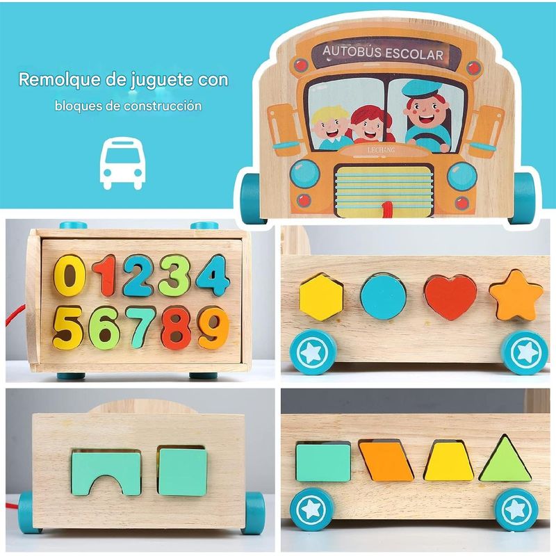 KOBALT - Autobús De Madera Montessori Números Habilidades
