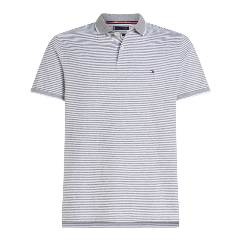 TOMMY HILFIGER - Polo gris de corte regular con logo Tommy Hilfiger