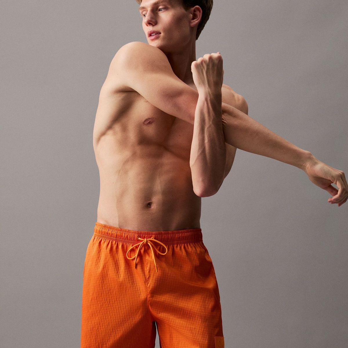 CALVIN KLEIN - Bermuda de Baño Naranjade largo medio con cordón antidesgarro Calvin Klein