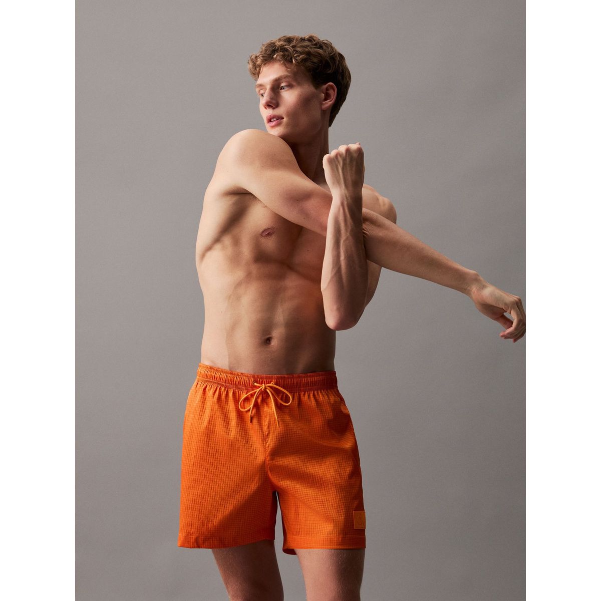 CALVIN KLEIN - Bermuda de Baño Naranjade largo medio con cordón antidesgarro Calvin Klein