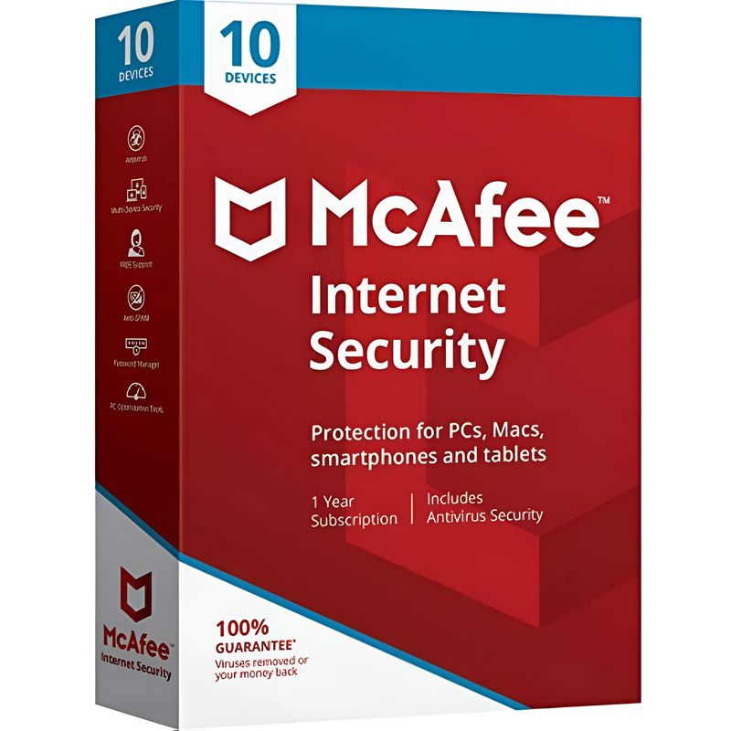 MCAFEE - Mcafee Internet Security 10 Dispositivos 1 Año Suscripción
