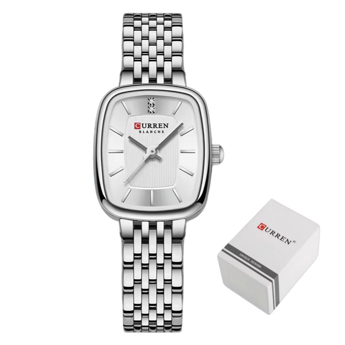 CURREN - Reloj Femenino Elegante Acero Inoxidable Moderno Moda Curren