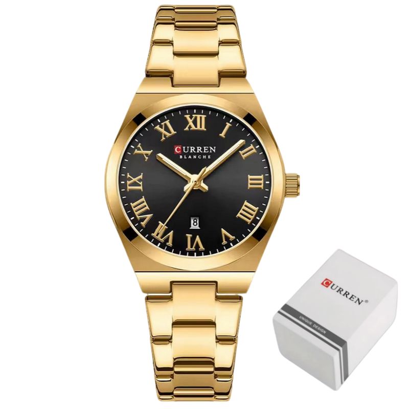 CURREN - Reloj Mujer Cuarzo Cronógrafo Acero Elegante Regalo Perfecto