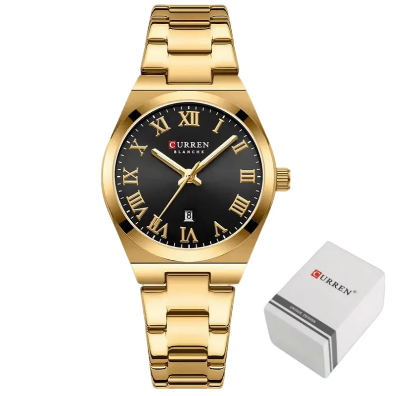 CURREN - Reloj Mujer Cuarzo Cronógrafo Acero Elegante Regalo Perfecto