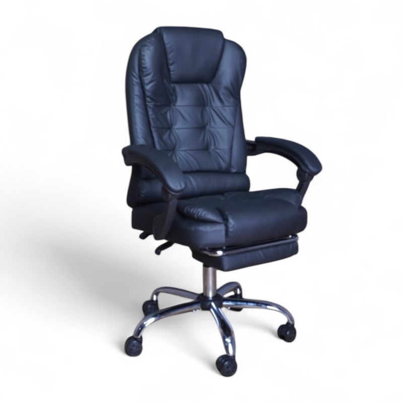 GENERICO - Silla De Escritorio Con Masaje En Dos Puntos Y Reposapiés Negro
