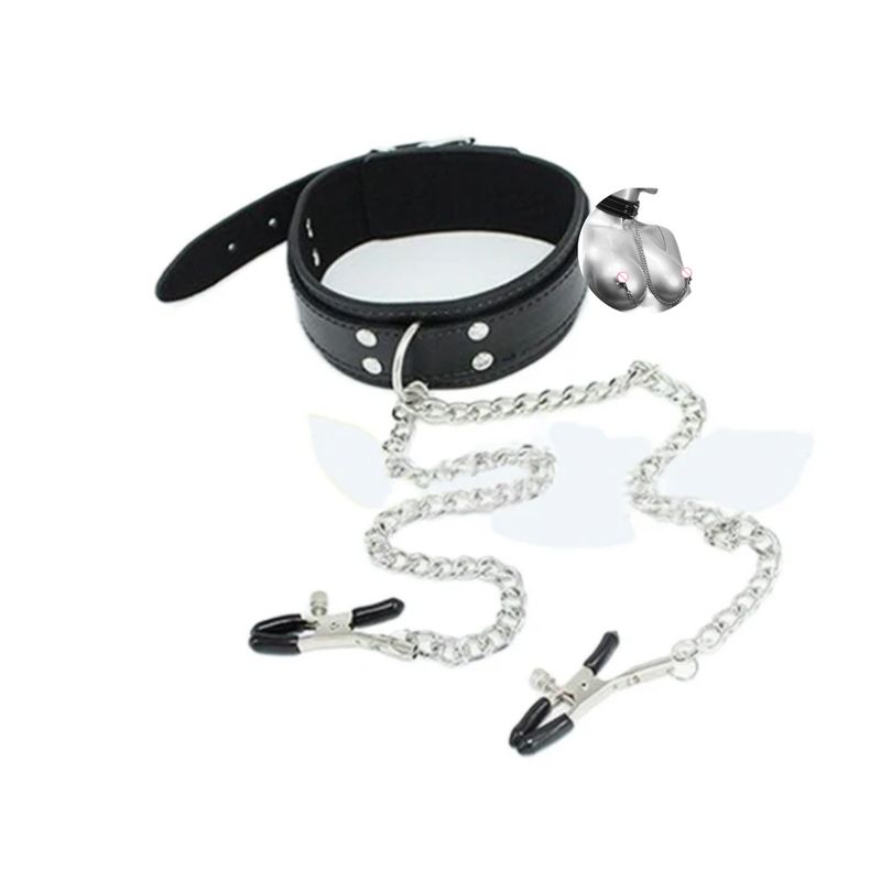 GENERICO - Collar y Pezoneras graduables BDSM Bondage Fetiche