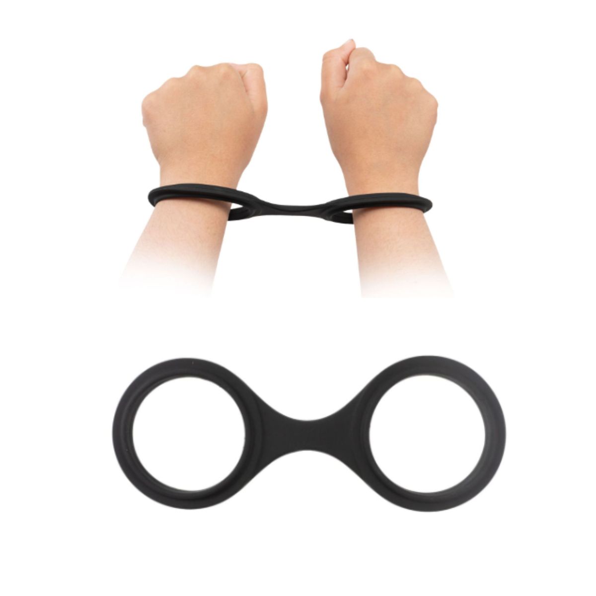 GENERICO - Esposas silicona suave negra Ocando BDSM Bondage