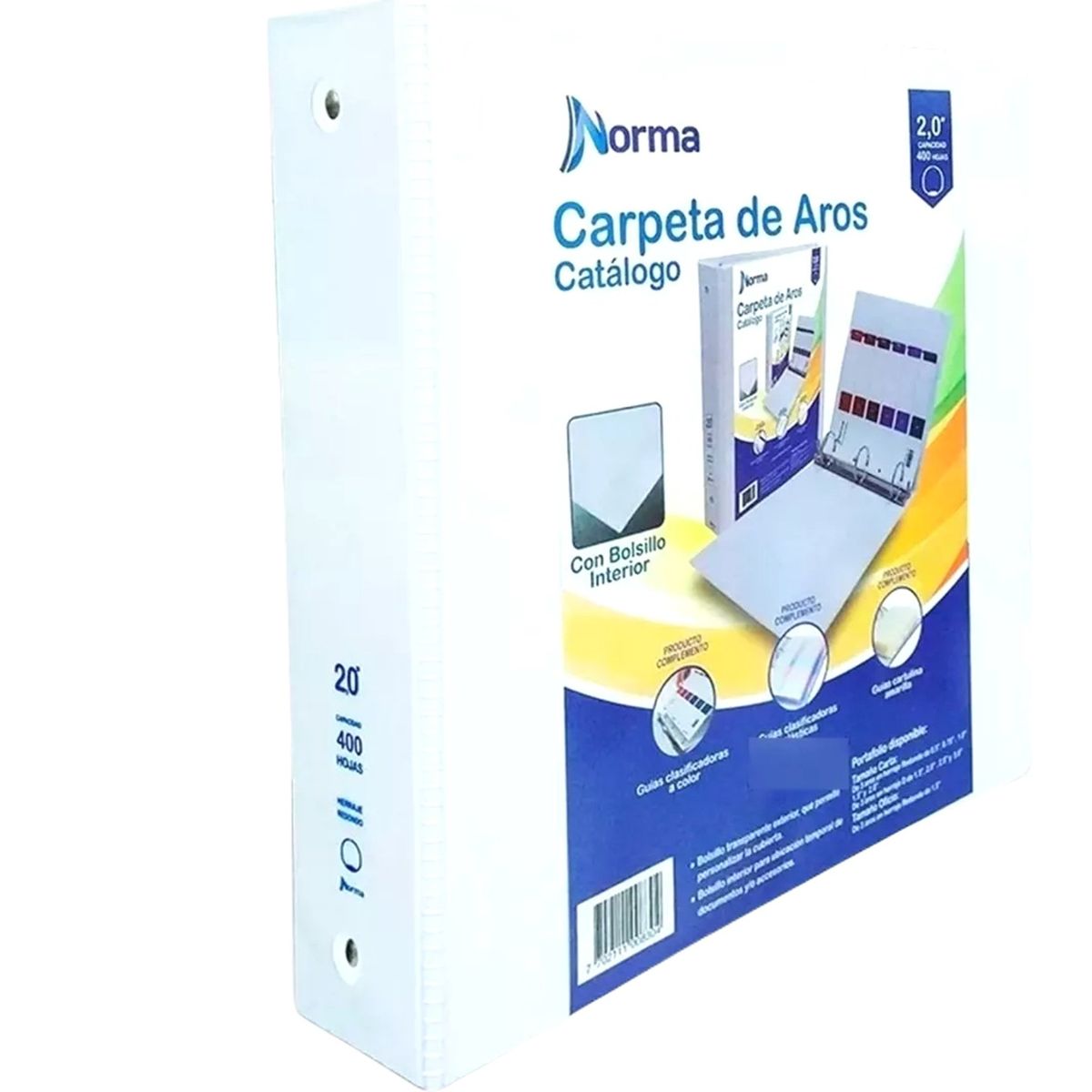 NORMA - Pasta Catalogo 3 Aros 2.0D Blanca Norma