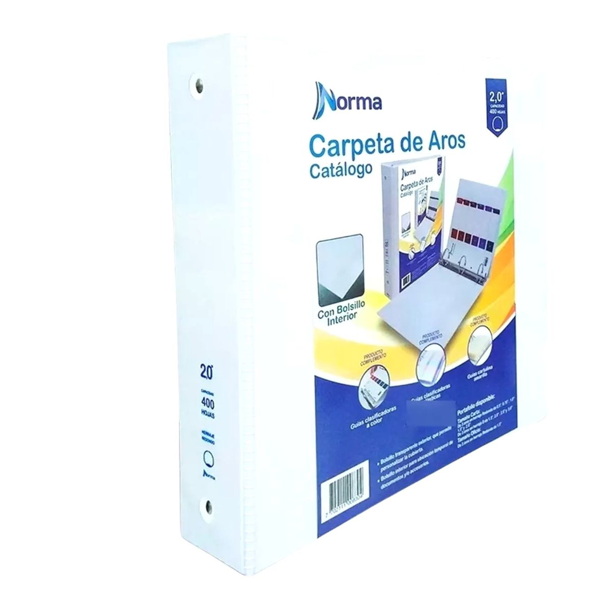 NORMA - Pasta Catalogo 3 Aros 2.0D Blanca Norma