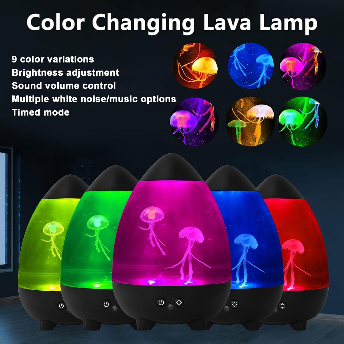 MOON LAMP - LAMPARA DE MESA  MEDUSA FUTURISTA CON SONIDOS