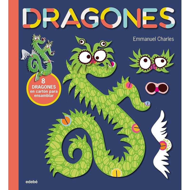 JUGANDO Y EDUCANDO - Libro Didáctico Ensamblable Dragones De Cartón Para Niños