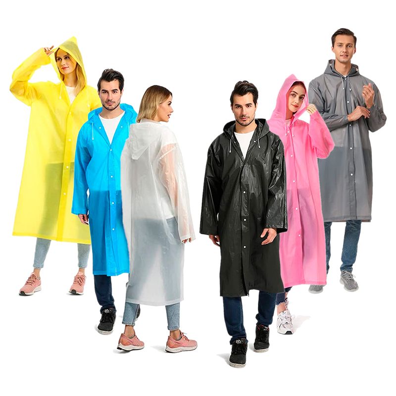 GENERICO - Kit x6 Carpa Capa Adulto Impermeable Lluvia Eva Botones Color