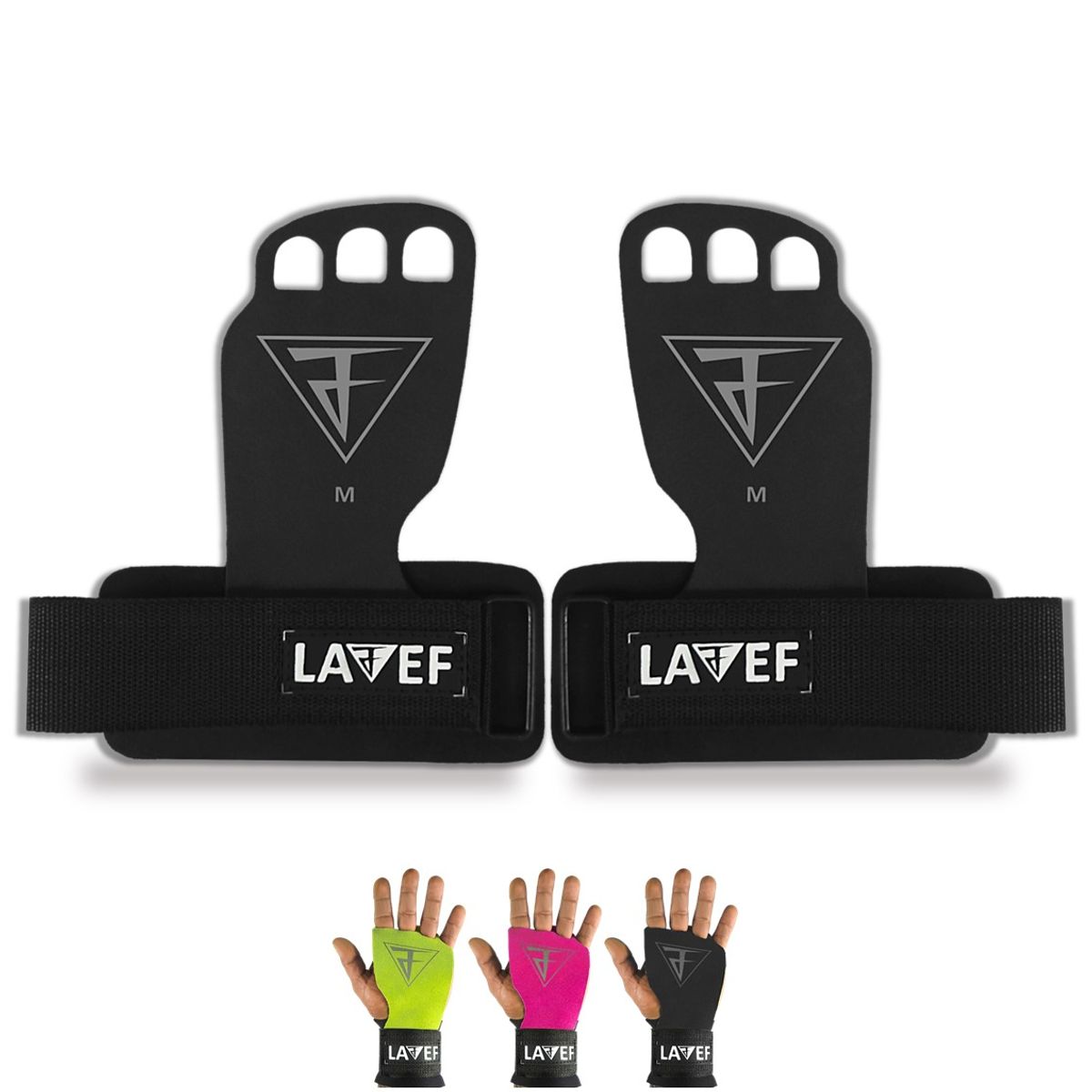 LAVEF - Guantes Calleras Deporte Fitness Crossfit Negro Talla M