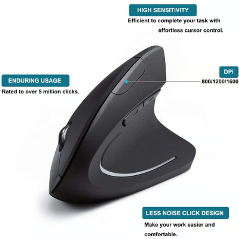 ONE PIXEL - Mouse Ergonomico Vertical Inalambrico 24g Recargable USB