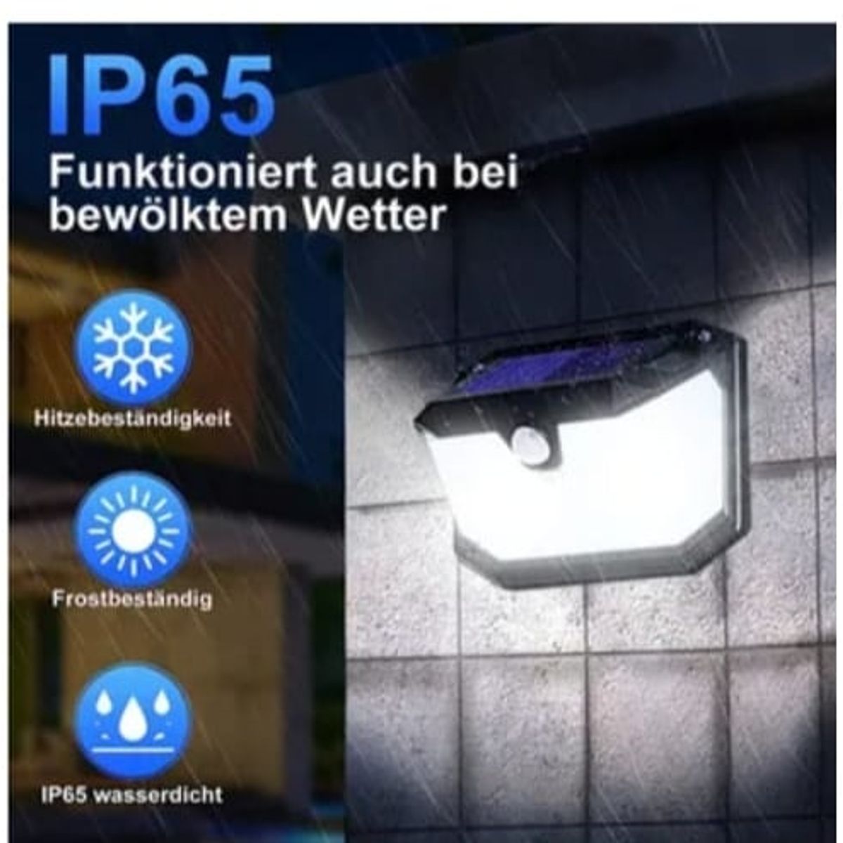 GENERICO - Lampara Solar Led Exterior Pared  Sensor Movimiento