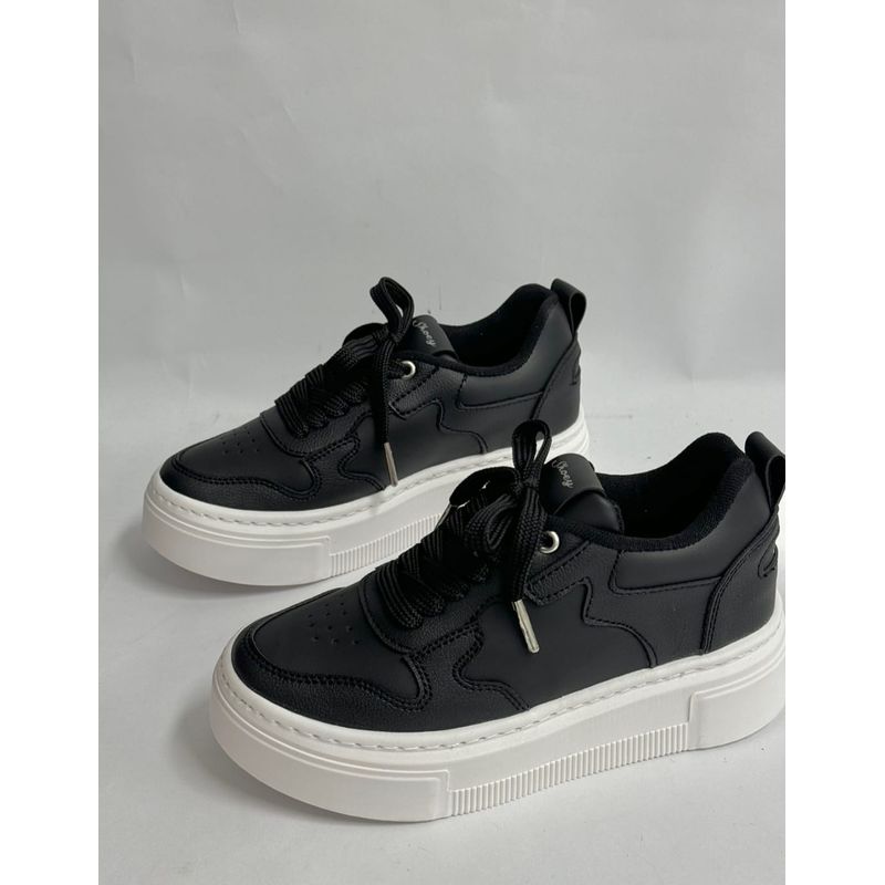 EVEGONZ - Tenis Urbano Mujer Calzado Cómodo Negro de Moda