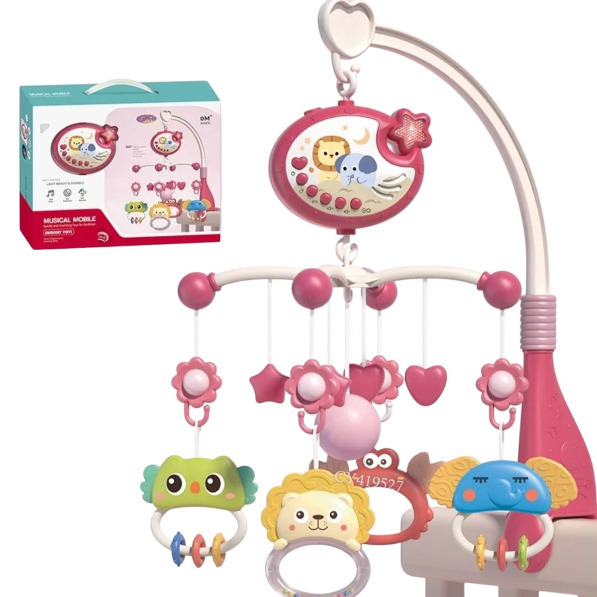GENERICO - MOVIL MUSICAL PROYECTOR LUZ CONTROL REMOTO CUNA BEBES