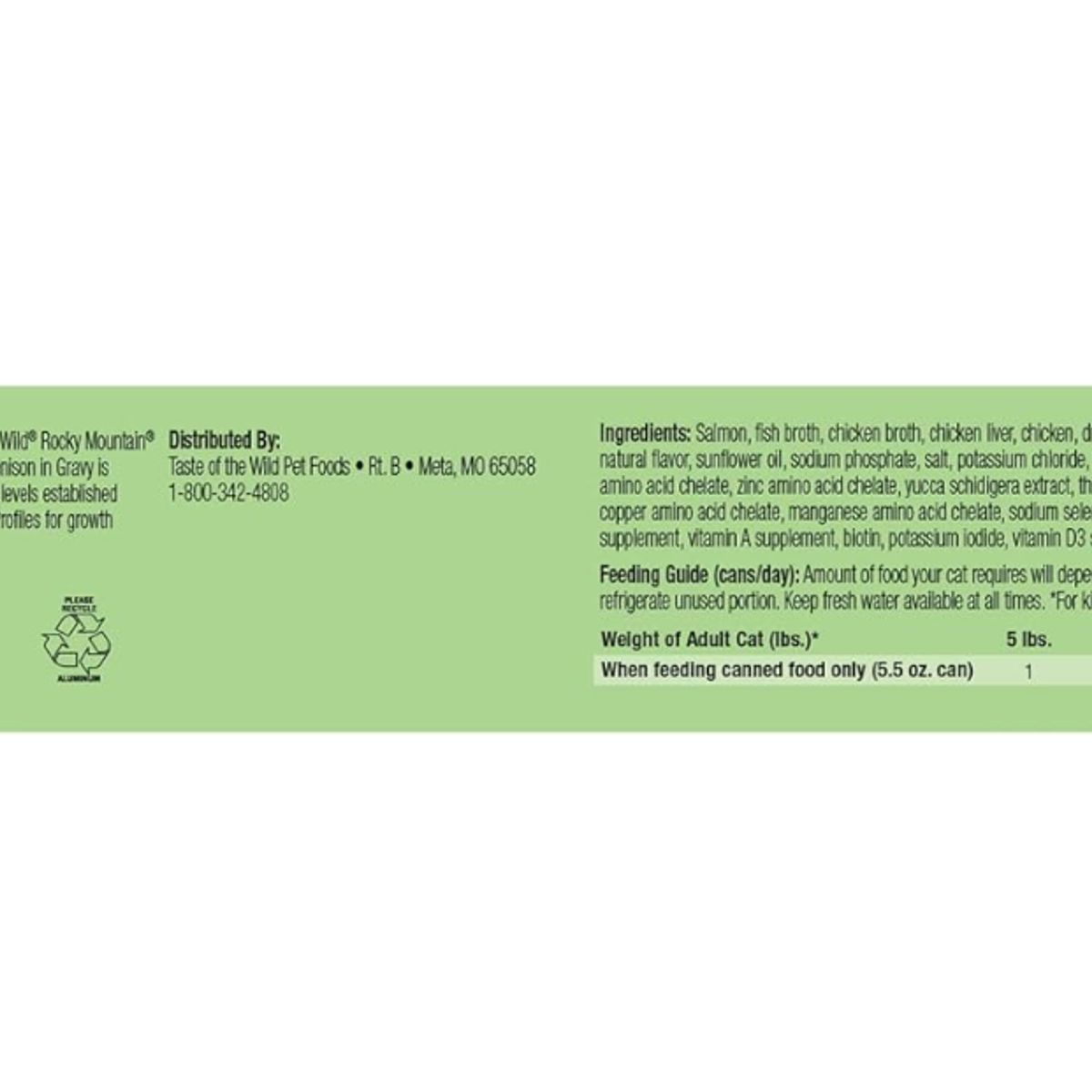 TASTE OF THE WILD - Alimento Taste of the Wild Rocky Mountain Feline 156 g