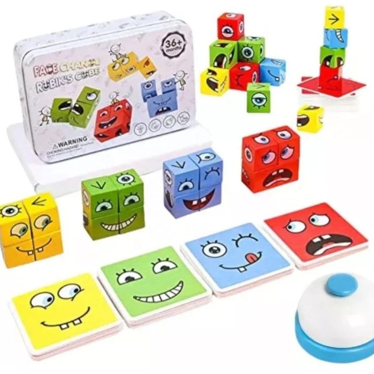 GENERICO - Juego Cubo Rubik Caritas Puzzle  Juguete para  didáctico