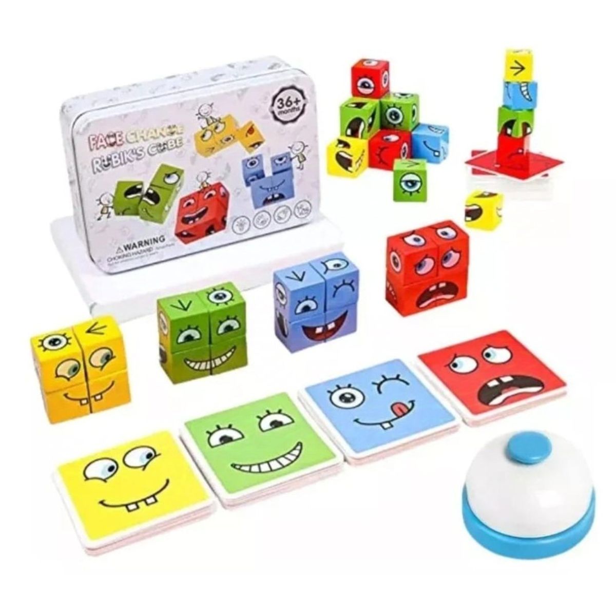 GENERICO - Juego Cubo Rubik Caritas Puzzle  Juguete para  didáctico