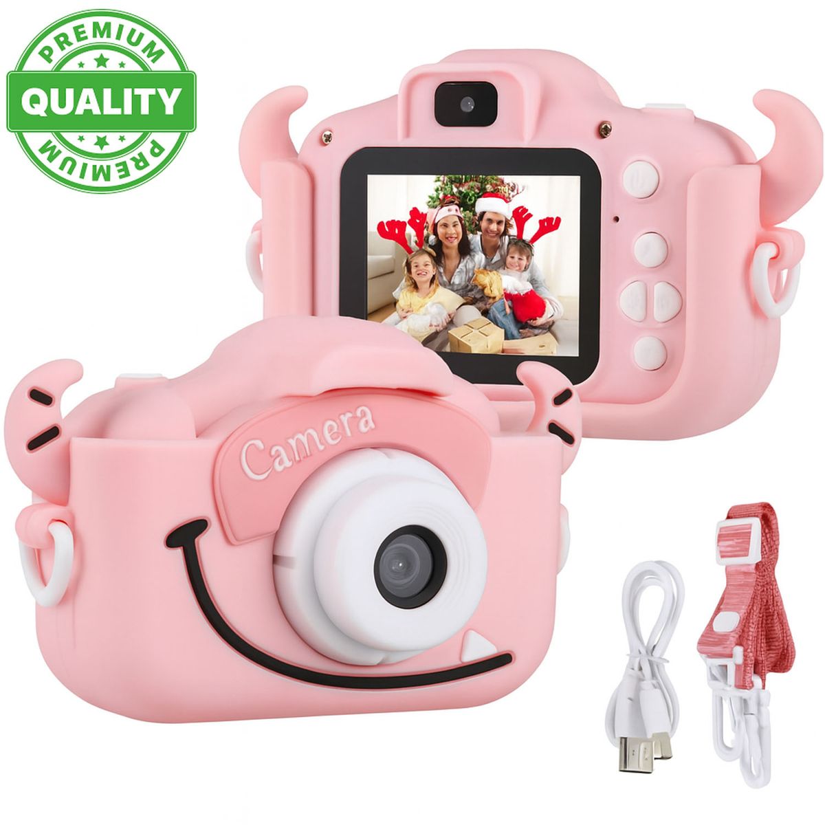 ONE PIXEL - Cámara Digital Para Niños Full Hd 1080p Fotografía Rosada