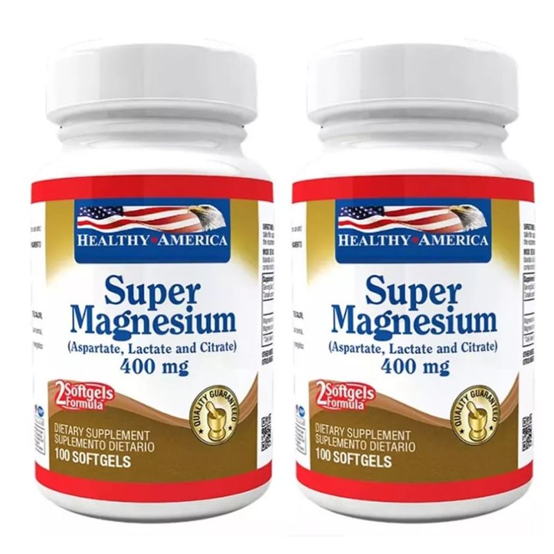 HEALTHY AMERICA - Super Magnesio 400 mg (2 x 100 Softgels c/u)