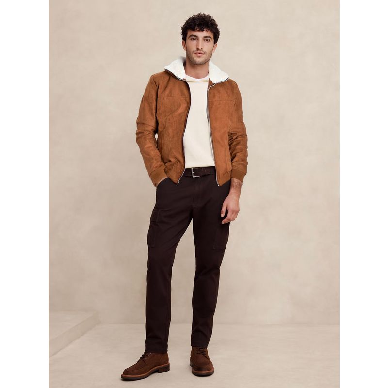 GENERICO - Chaqueta color miel cuello ovejero para hombre