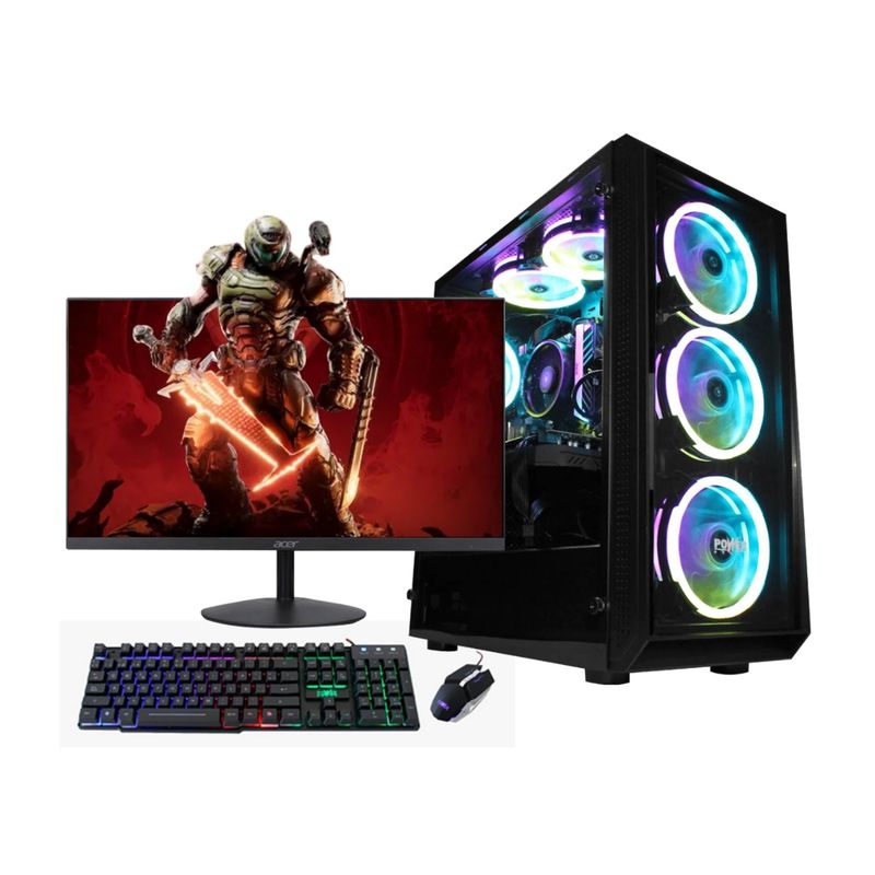 POWER GROUP - Computador Torre Gamer AMD Ryzen 5 5600G 32/512 +1 TB HDD Monitor 22 Acer.