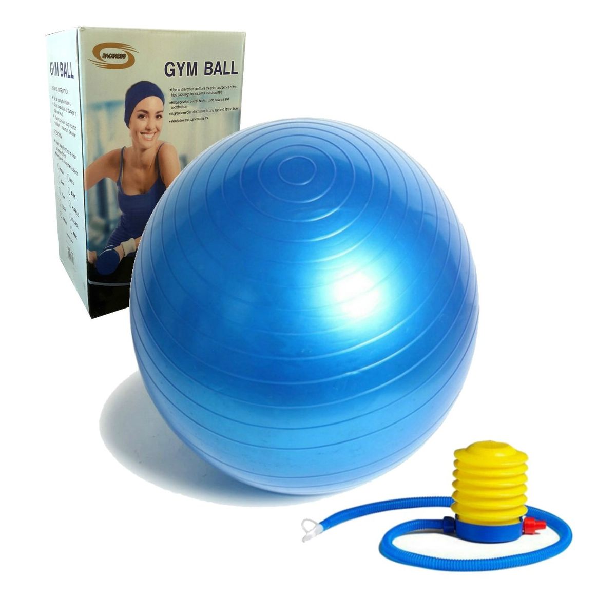 GENERICO - Bola Pilates 65 Cm Pelota Abdominal Yoga Terapia + Inflador