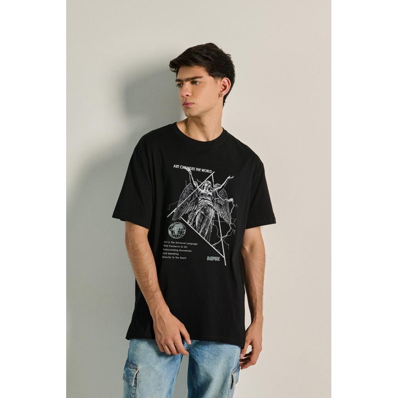 KOAJ - KOAJ Camiseta oversize manga corta de  estatua de ángel HOMBRE