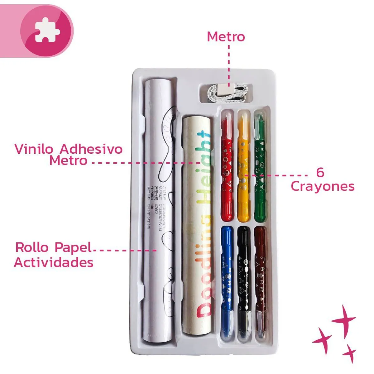 ENFANTASY - Vinilo Adhesivo Pared Colear Y Medir Estatura Niños Metro