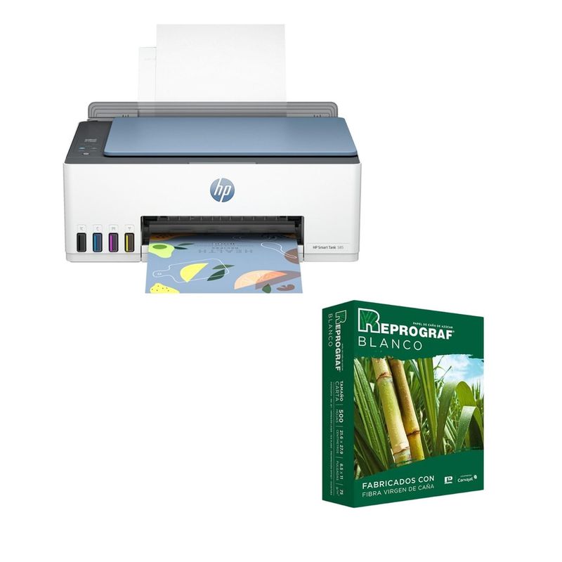 HP - Combo Impresora Multifuncional Hp Smart Tank 585 Wifi + Resma
