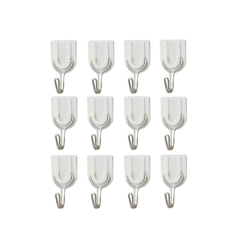 GENERICO - Gancho X 12 Unid Perchero Adhesivo De Pared Plegable Organizador
