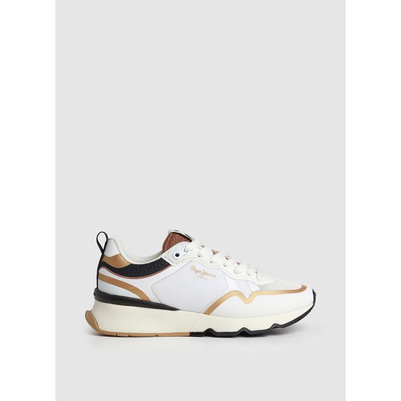 PEPE JEANS - Tenis Pepe Jeans Mujer Brit Pro Nice Blanco - Dorado