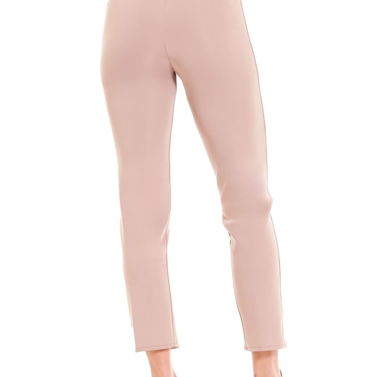 BELIFE - Pantalón café de pretina ancha con elástico para mujer Belife