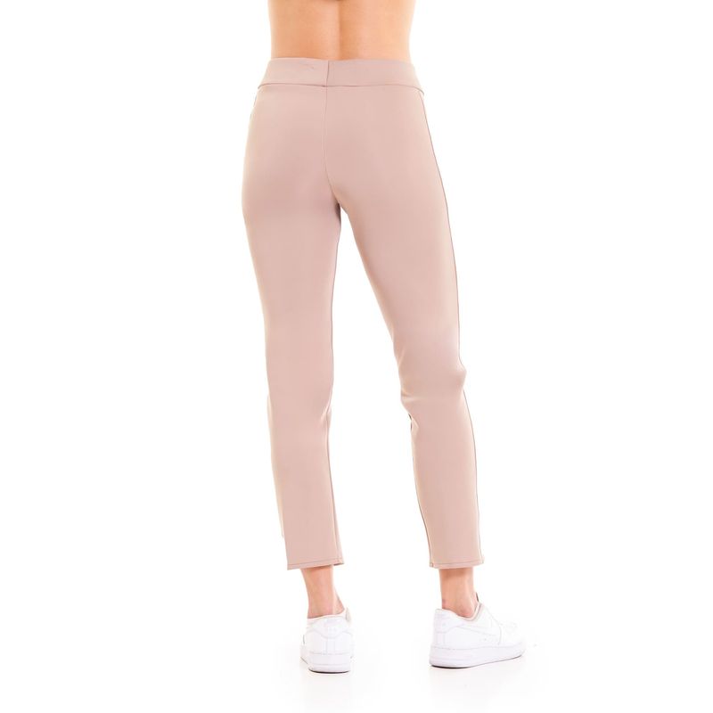 BELIFE - Pantalón café de pretina ancha con elástico para mujer Belife