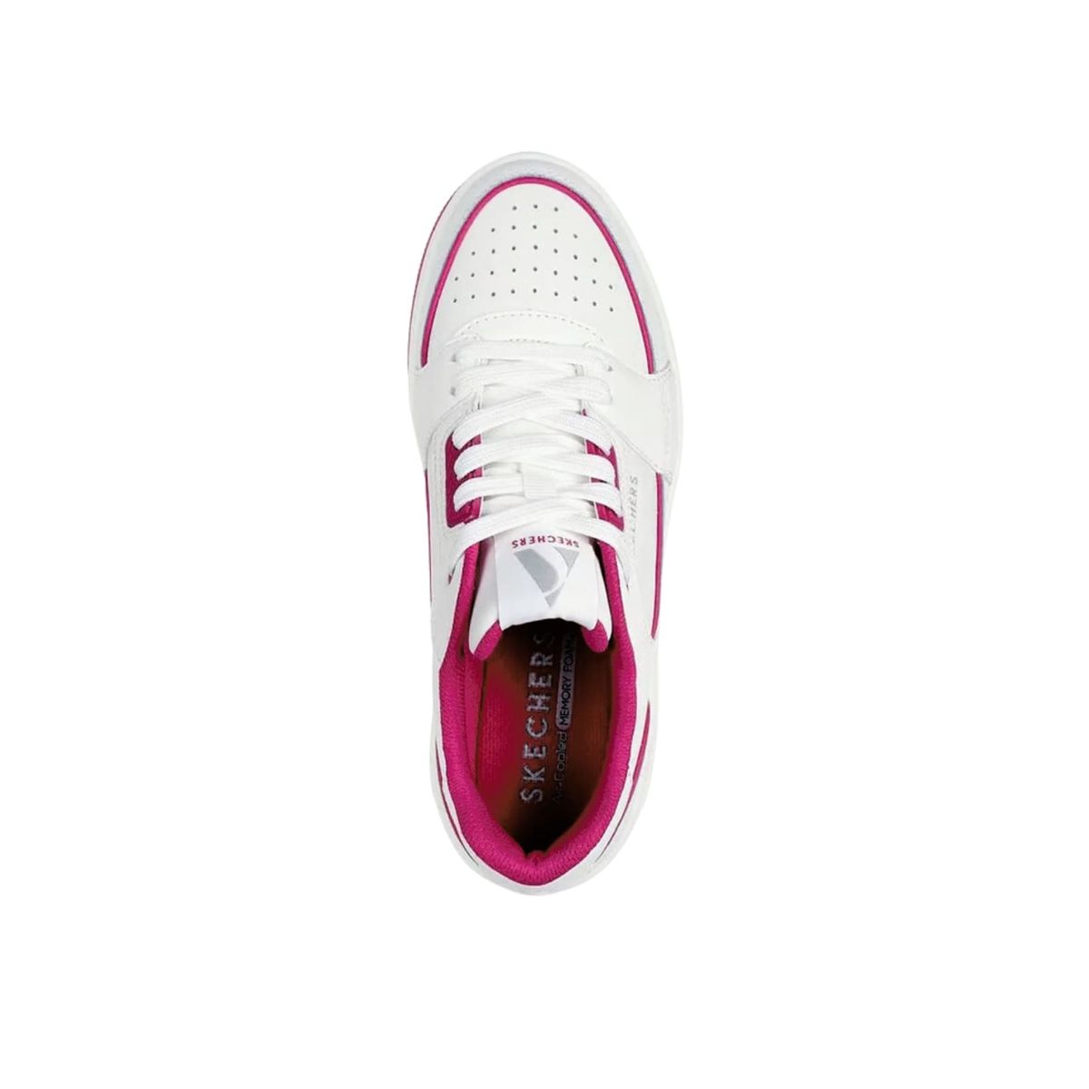 SKECHERS - Tenis Skechers Street Uno Courted Style Color Blanco y Rosa